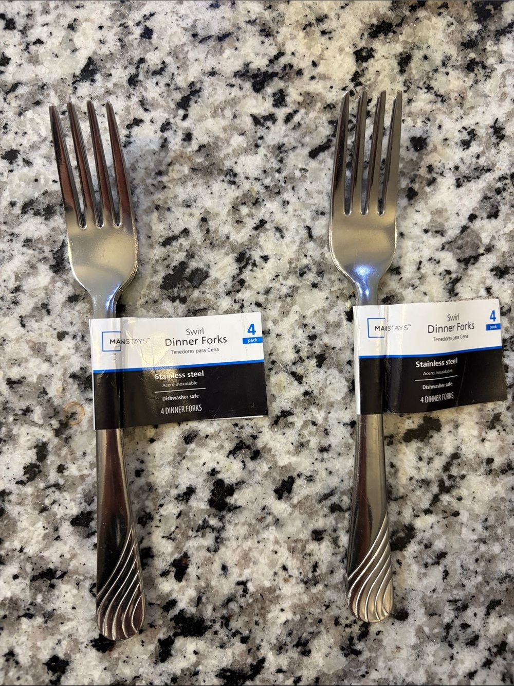 Mainstays Stainless Steel Swirl Dinner Forks - Silver set of 8